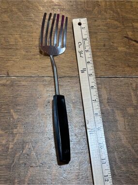 VTG FOLEY Pastry Fork Blender 6 Tines Black Handle Stainless Steel